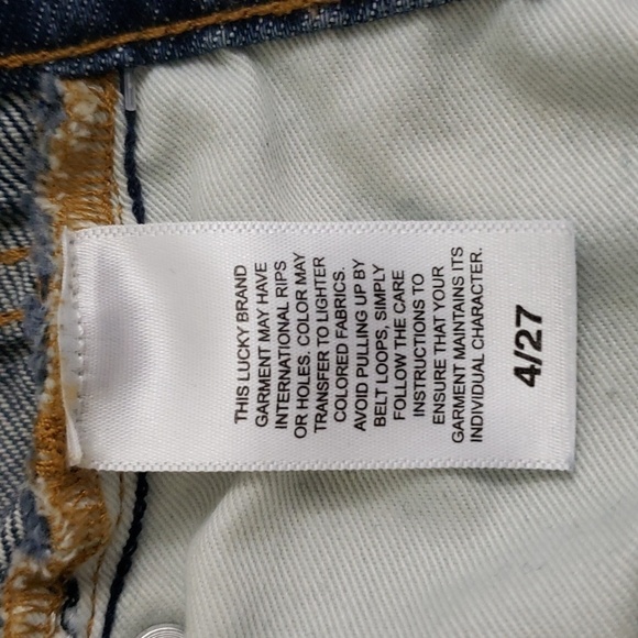 Lucky Brand~Woman Size 4/27~Blue Denim Raw Hem Skirt Mini. - Picture 4 of 8